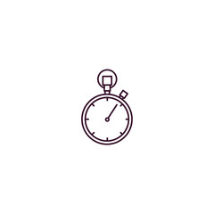 big stopwatch outline icon. Linear vector from gym concept. Thin line big stopwatch icon isolated on white background