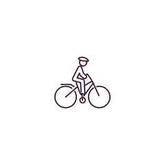 Fototapeta premium riding bicycle outline icon. Linear vector from gym concept. Thin line riding bicycle icon isolated on white background
