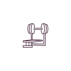 barbell bench press outline icon. Linear vector from gym concept. Thin line barbell bench press icon isolated on white background