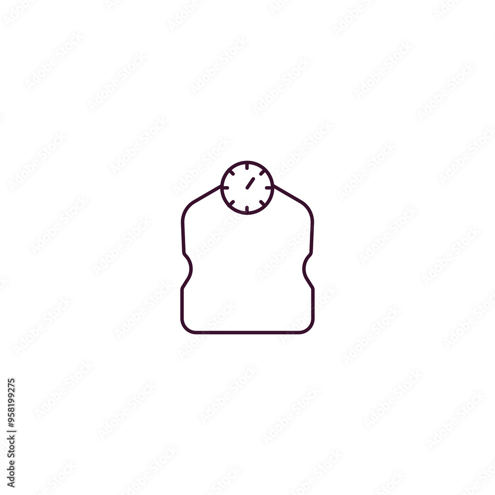 Poster weighing scale outline icon. linear vector from gym concept. thin line weighing scale icon isolated 