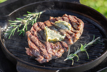 freshly grilled steak