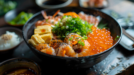 Cooked Food Black Bowl