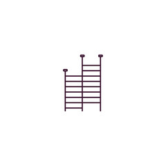 gym ladder outline icon. Linear vector from gym concept. Thin line gym ladder icon isolated on white background