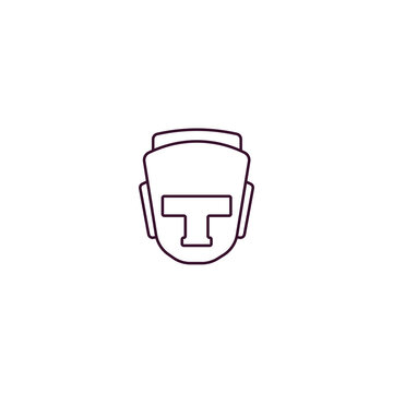 boxing helmet outline on white background clip art preview