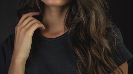 Obraz premium Studio portrait of a beautiful dark hair woman.