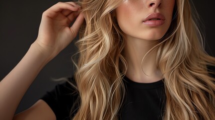 Obraz premium Studio portrait of a beautiful blonde hair woman.