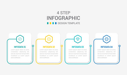 Four Step Infographic element design Vector template for presentation. process diagram and presentations step, workflow layout, banner, flow chart, info graphic vector illustration.