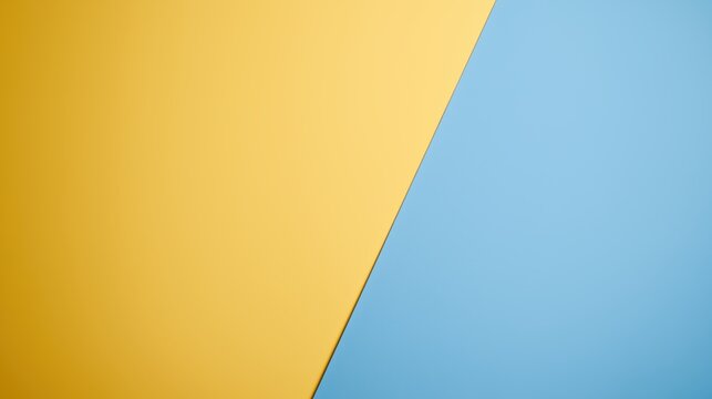 A bold, minimalist design featuring a diagonal color block in yellow and blue, creating a striking and modern visual contrast.