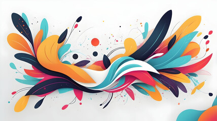 Obraz premium Modern Trendy Abstract Design background graphic resource, white background with color details