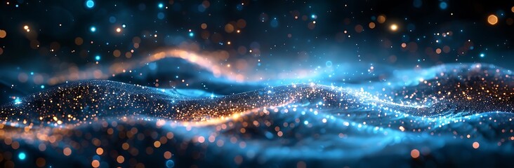 Obraz premium Abstract Blue and Gold Galaxy