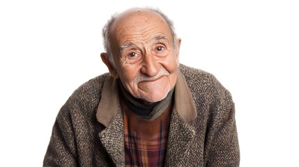 Obraz premium elderly expression emotion sad wisdom happy shock isolated in white