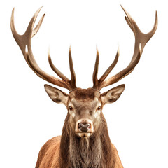 Majestic Stag with Regal Antlers on Translucent Canvas