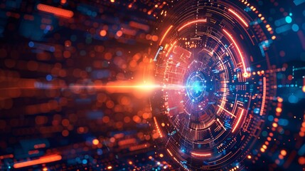 Obraz premium Big Data concept. Digital neural network.Business woman hand touching Introduction of artificial intelligence. Cyberspace of future.Science and innovation of technology.