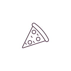 pepperoni pizza slice outline icon. Linear vector from restaurant concept. Thin line pepperoni pizza slice icon isolated on white background