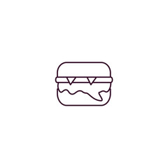 complete hamburger outline icon. Linear vector from restaurant concept. Thin line complete hamburger icon isolated on white background