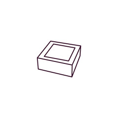 cake box outline icon. Linear vector from restaurant concept. Thin line cake box icon isolated on white background