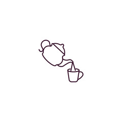 pouring coffe outline icon. Linear vector from restaurant concept. Thin line pouring coffe icon isolated on white background