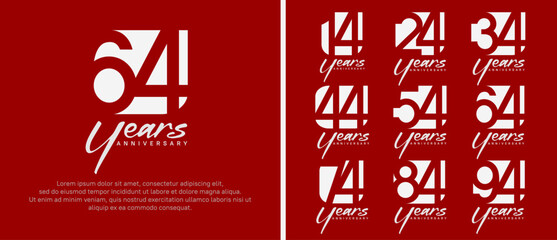 anniversary logo set. vector design white color can be use for celebration moment
