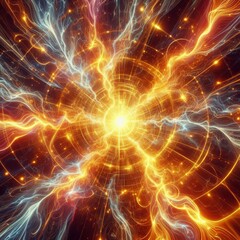 Vibrant golden lightning energy dynamic texture background
