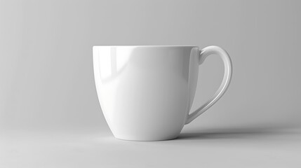Obraz premium White mug mockup with grey background