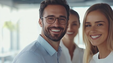 Business people having fun and chatting at workplace office. The image captures the camaraderie and positive atmosphere among the team members.