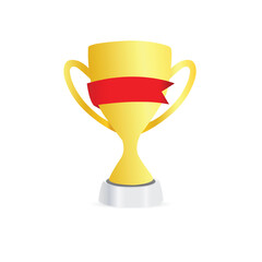 Award Trophy and Ribbon Vector 