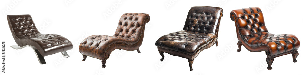 Poster detailed view of a chaise lounge from the front on a transparent background