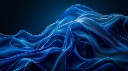 Obraz premium Abstract lines and curves in shades of blue against a dark background.