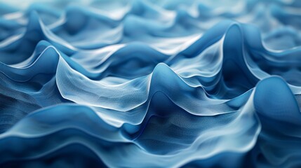 Obraz premium Layered abstract waves in various shades of blue, creating depth and tranquility.