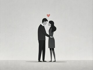 Fototapeta premium minimalist monochrome clean lines simplicity negative space tender touch fragile love story stripped bare raw emotions