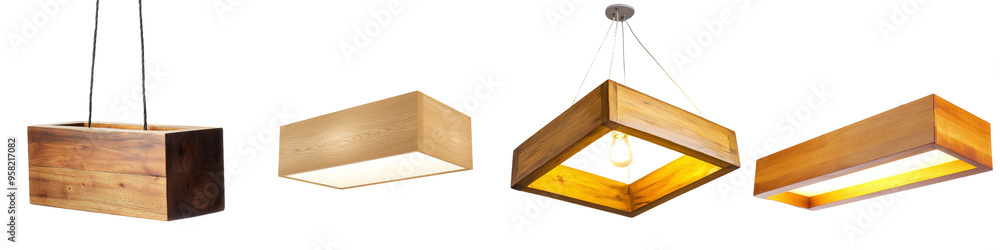 Poster the linear pendant light is isolated on a transparent background