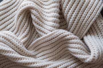 Sweater. White sweater. Knitting. Knitted blanket. Knitted scarf. Scarf. Knitted print. Autumn. Winter. Print. Pater. Autumn atmosphere. Winter cold. Symmetrical pattern. Loops
