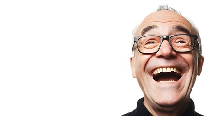 Naklejka premium elderly expression emotion sad wisdom happy shock isolated in white