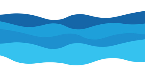 Sea waves layered vector background illustration and sea beach vector illustration.