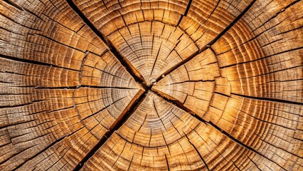 Fototapeta premium Close-up shot of split wood with cross-section visible, showing natural patterns and textures