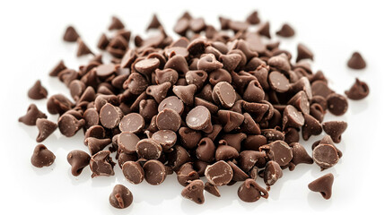 Obraz premium Chocolate chips isolated on white background