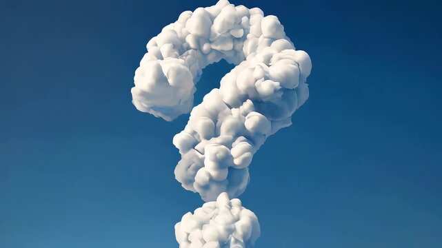 question mark shaped cloud in the sky