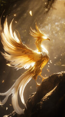 Golden Phoenix on the Edge: Cinematic Fantasy in Full Flight