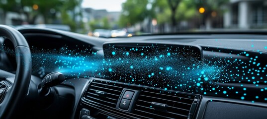 Car Dashboard With Futuristic Technology, Big Data Analysis, Transforming Transportation