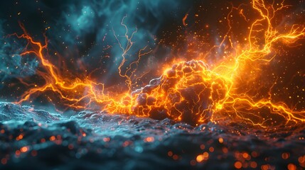 yellow electric lighting, abstract electrical background