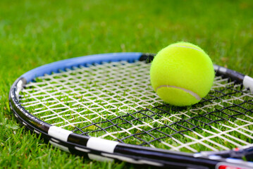 tennis racket and ball