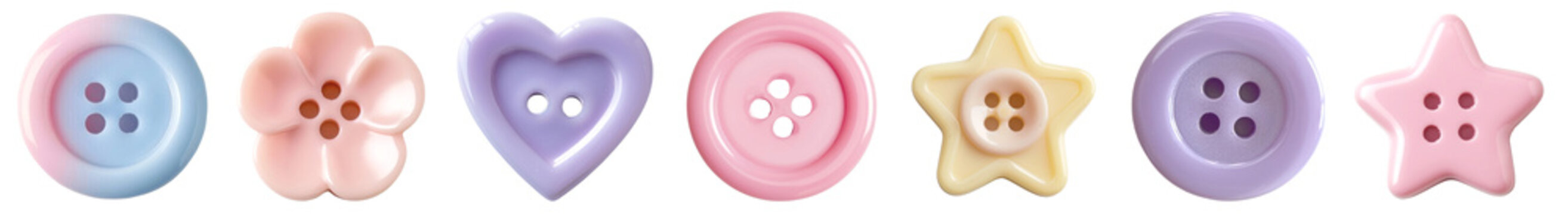 Cute clothes button png cut out element set