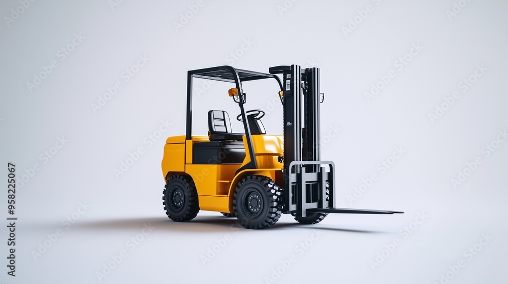 Wall mural truck isolated on white background, machinery, lift machinery, industrial, work machines