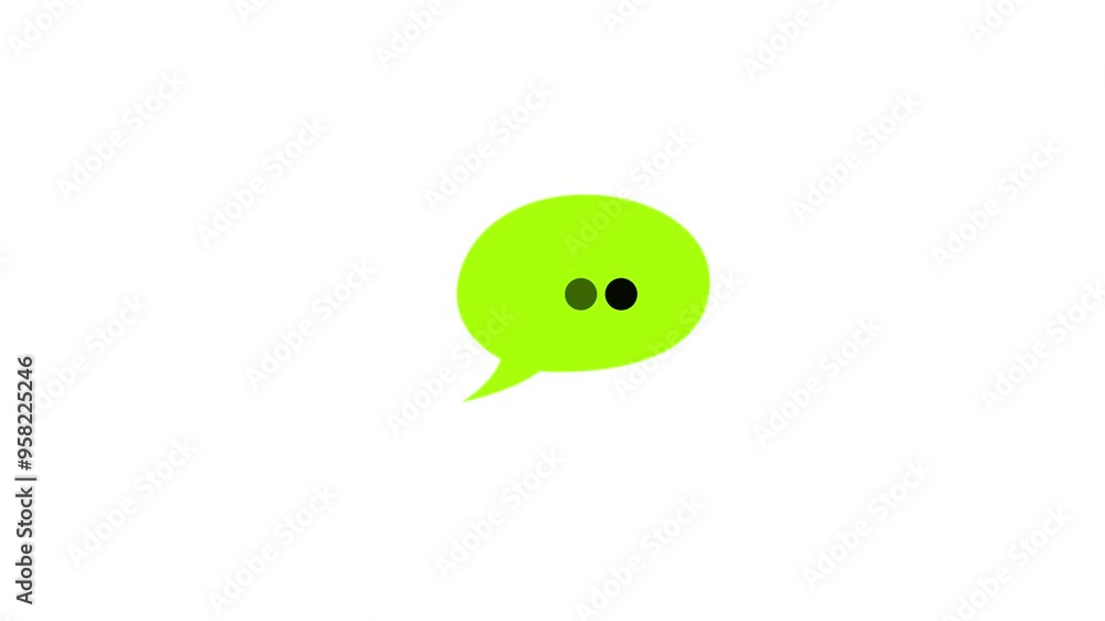 Poster speech bubble animation sign. chat message. message box icon animation on the white background. chat
