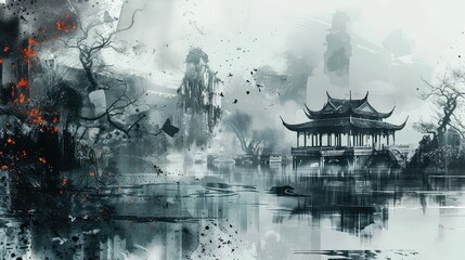  Illustration Of China Landmarks,  Generative AI