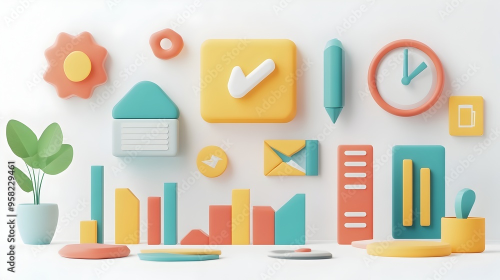 Aufkleber professional minimalist icon set with basic geometric shapes for business slides and presentations