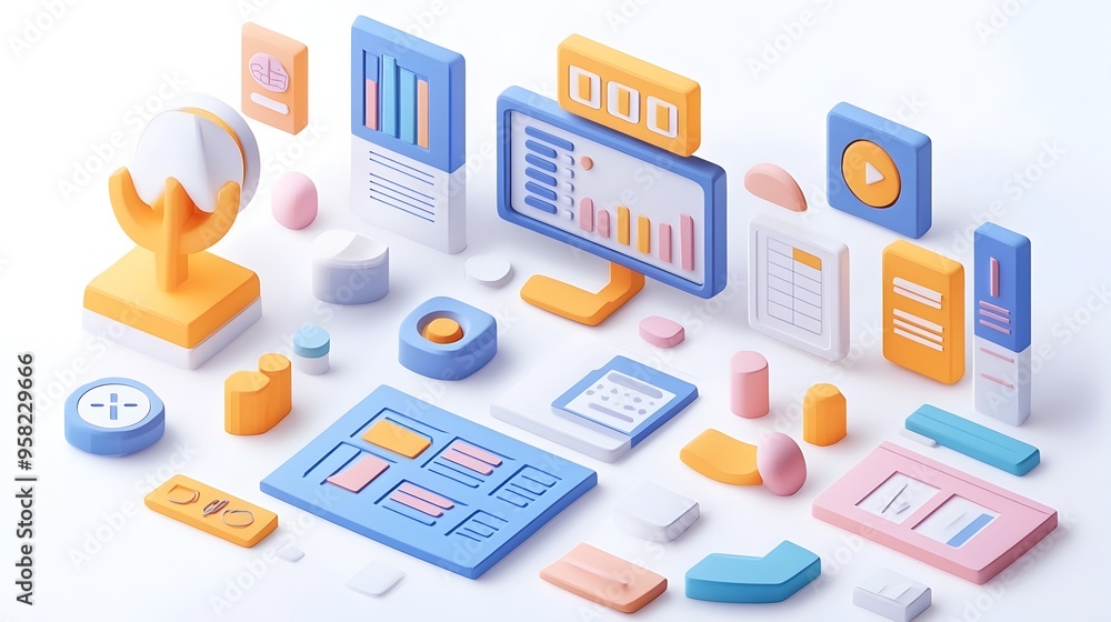 Aufkleber sleek and modern icons for presentation slides with clean and minimalist design