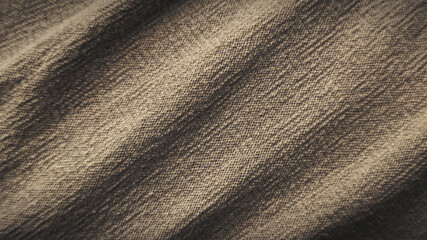 Soft brown cotton backdrop. Textile natural staple fiber. Fabric cloth surface background.