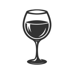 Vector wineglass silhouette. vector icon on white background