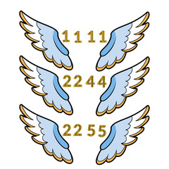 set of angel number twin flame soulmate universe sign on white background. vector illustration.